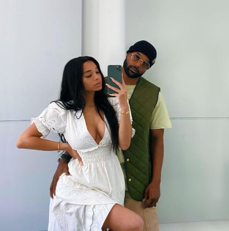 Steelo Brim and Alahna Jade took a mirror selfie.